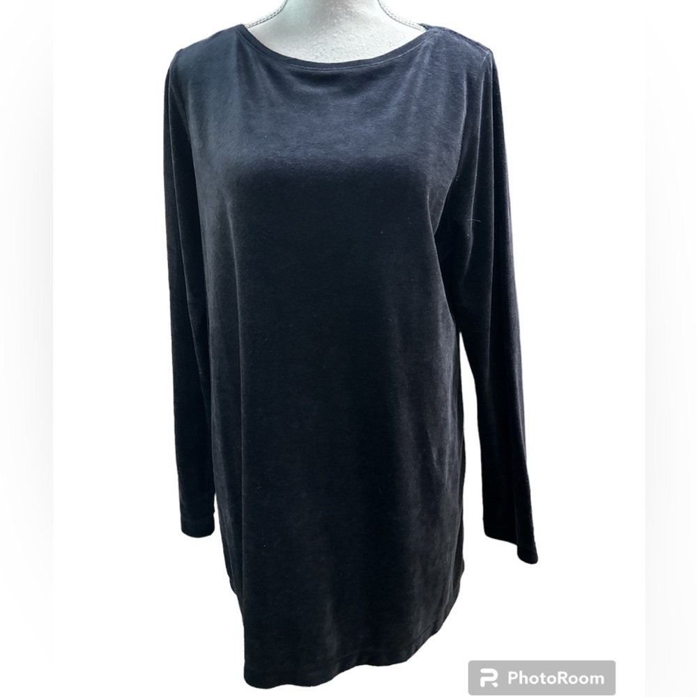 Pure Jill J Jill Black Longsleeved Pima Cotton Blend Tunic Top Medium NWT